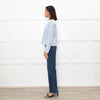 Me + Em Pale Blue Puff Shoulder Sweatshirt