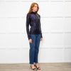 MSGM Black Sequin Mock Neck Top