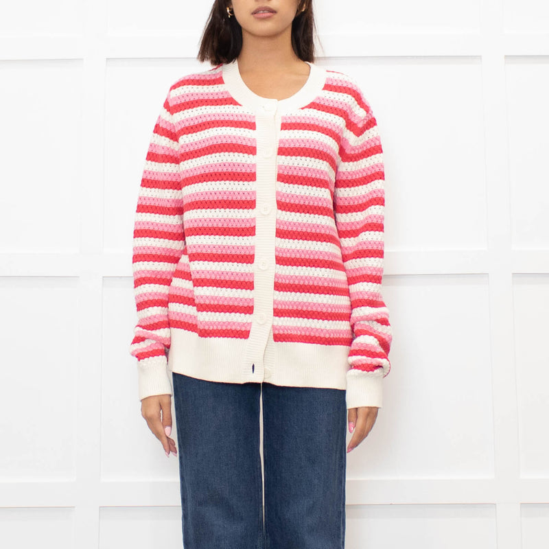 Chinti & Parker Pink Striped Cardigan