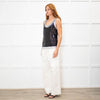 Balmain Black Silver Trim Sequinned Sleeveless Top