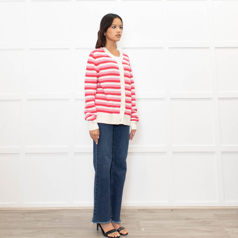 Chinti & Parker Pink Striped Cardigan