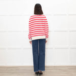Chinti & Parker Pink Striped Cardigan