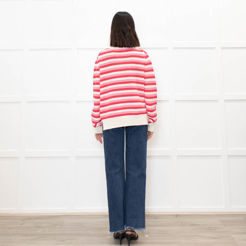 Chinti & Parker Pink Striped Cardigan
