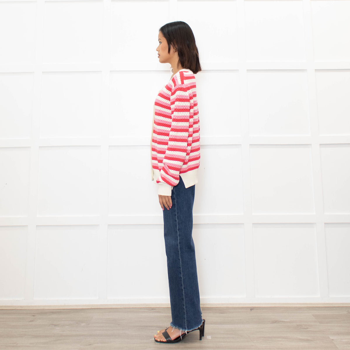 Chinti & Parker Pink Striped Cardigan