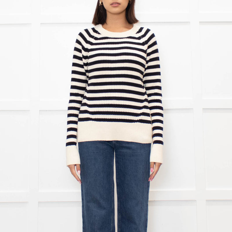 Scotch & Soda Cream and Black Cotton Knitted Jumper