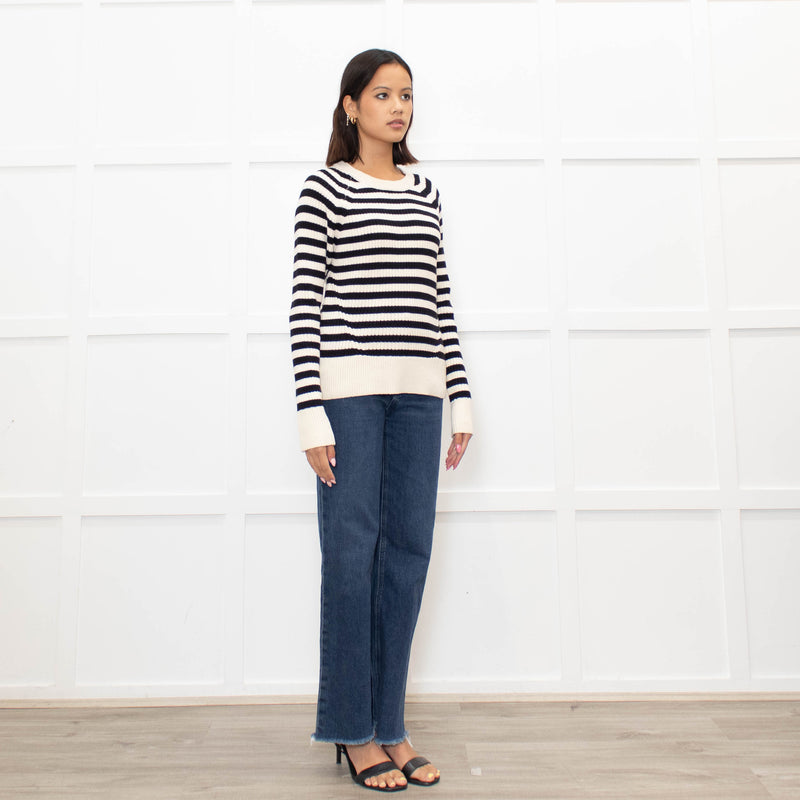 Scotch & Soda Cream and Black Cotton Knitted Jumper