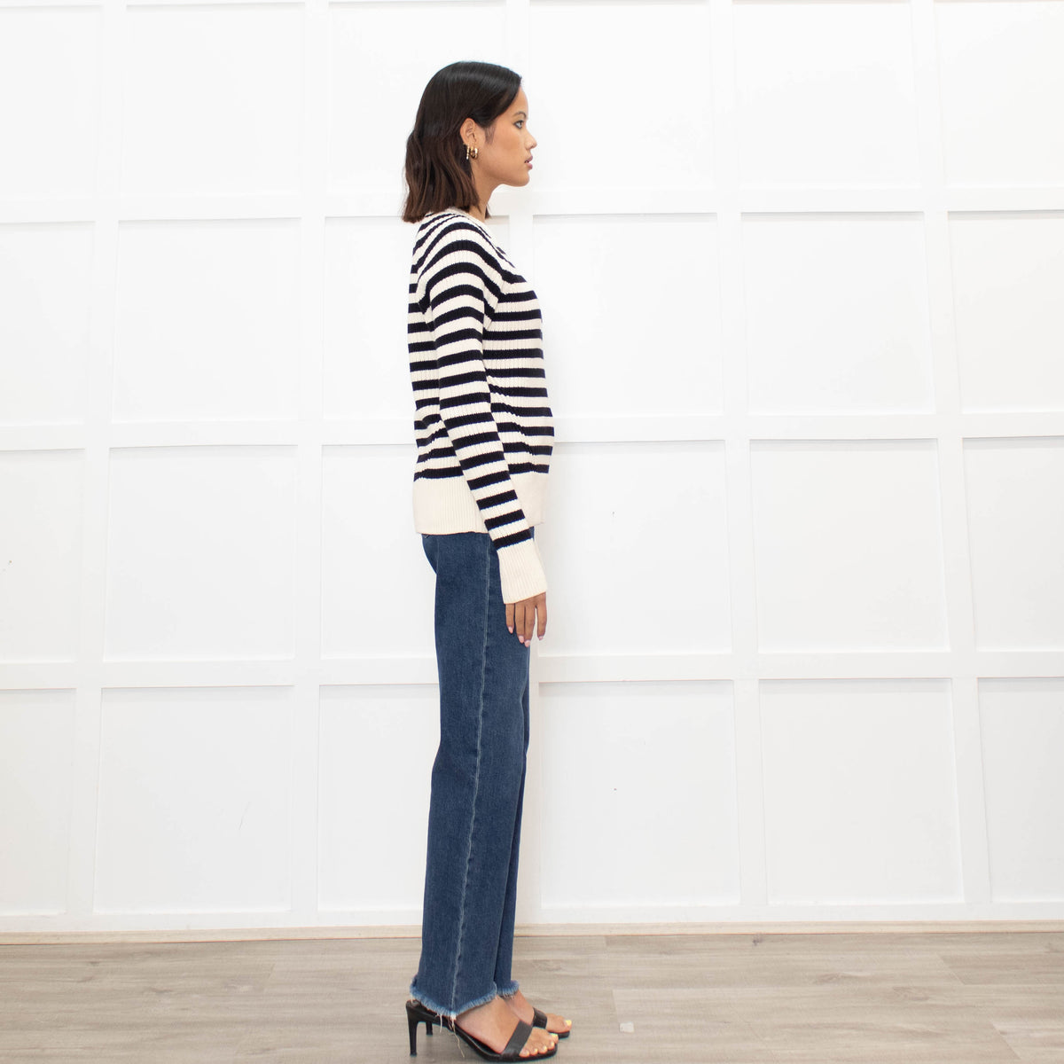 Scotch & Soda Cream and Black Cotton Knitted Jumper