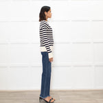 Scotch & Soda Cream and Black Cotton Knitted Jumper
