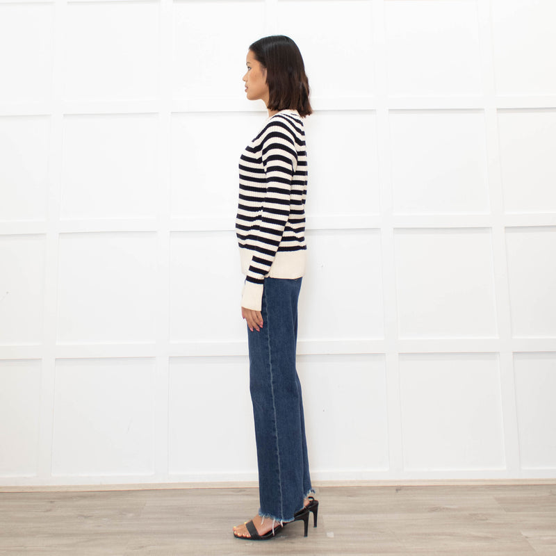 Scotch & Soda Cream and Black Cotton Knitted Jumper
