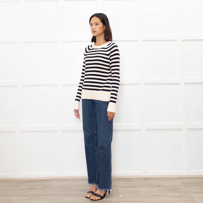 Scotch & Soda Cream and Black Cotton Knitted Jumper