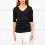 Joseph Black Light Wool Short Sleeve Top