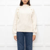Maje Cream Jumper With Gold Buttons