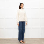 Maje Cream Jumper With Gold Buttons
