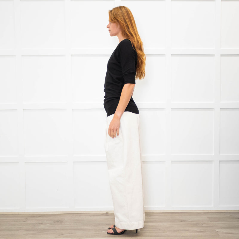 Joseph Black Light Wool Short Sleeve Top