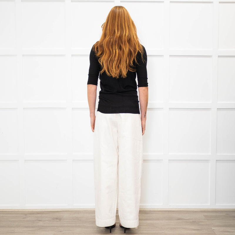 Joseph Black Light Wool Short Sleeve Top