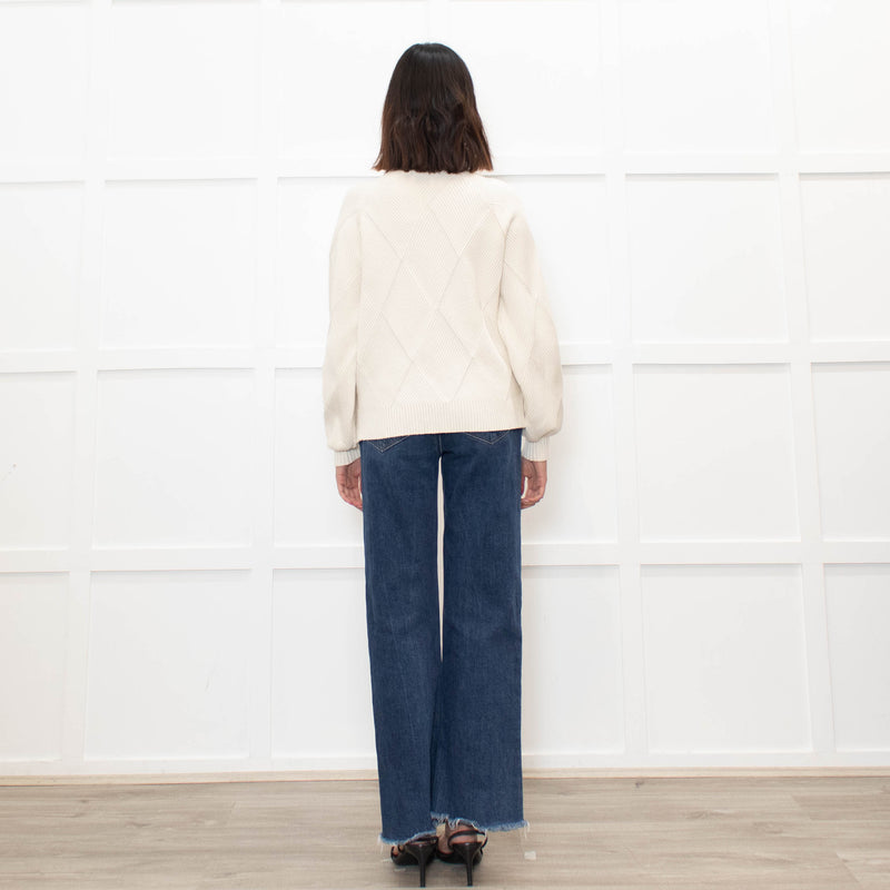 Maje Cream Jumper With Gold Buttons