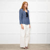 Chanel Blue Cotton Wrap CC Jacket