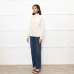 Maje Cream Jumper With Gold Buttons