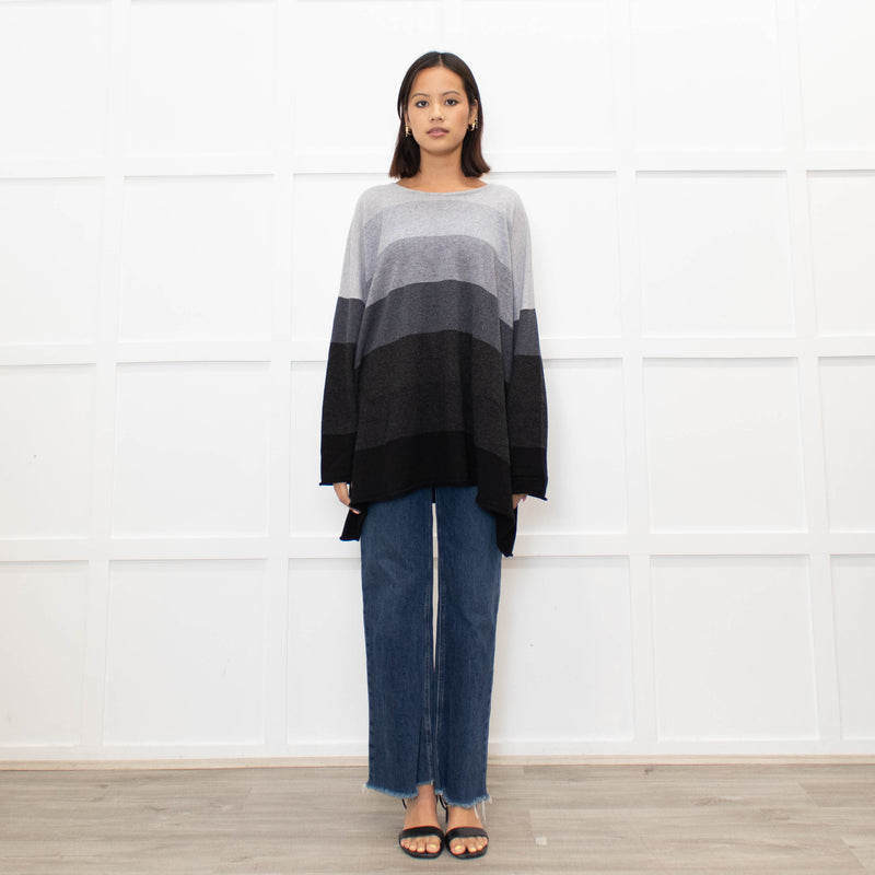 Eskandar Grey Striped Cashmere Jumper