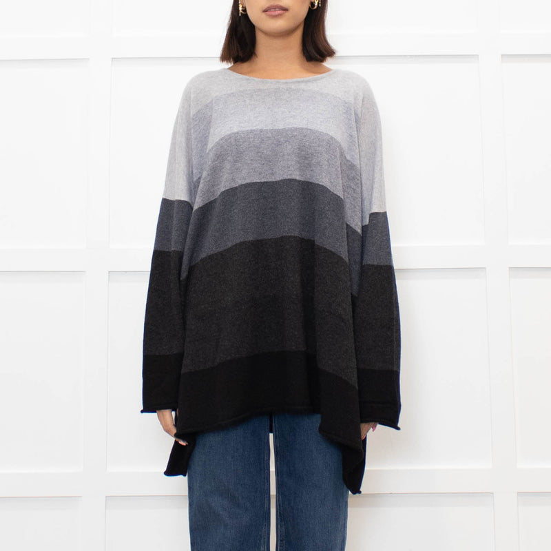 Eskandar Grey Striped Cashmere Jumper