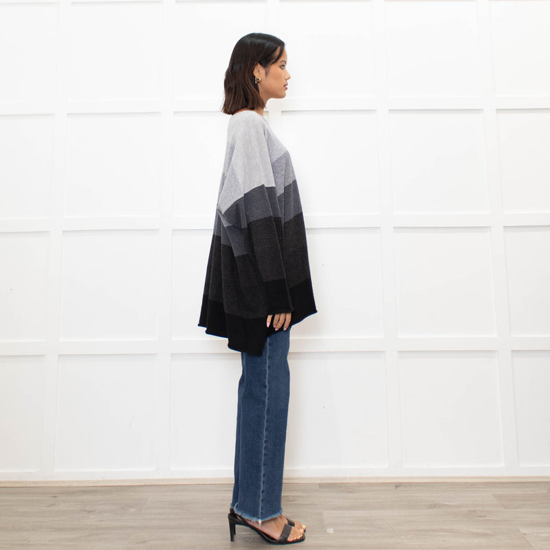 Eskandar Grey Striped Cashmere Jumper