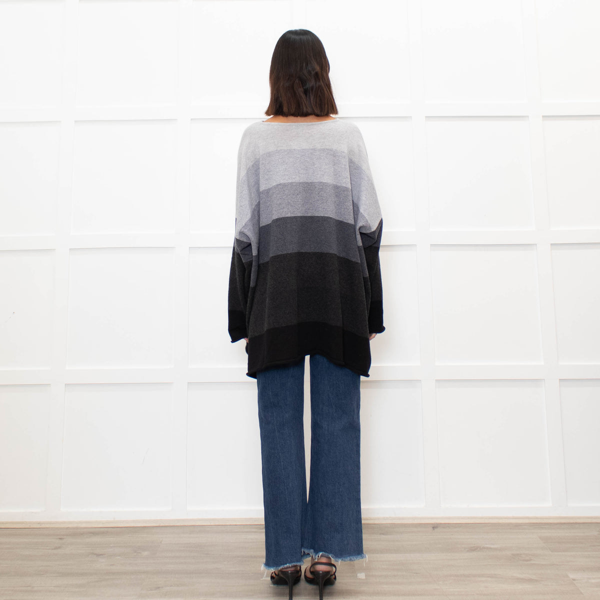 Eskandar Grey Striped Cashmere Jumper