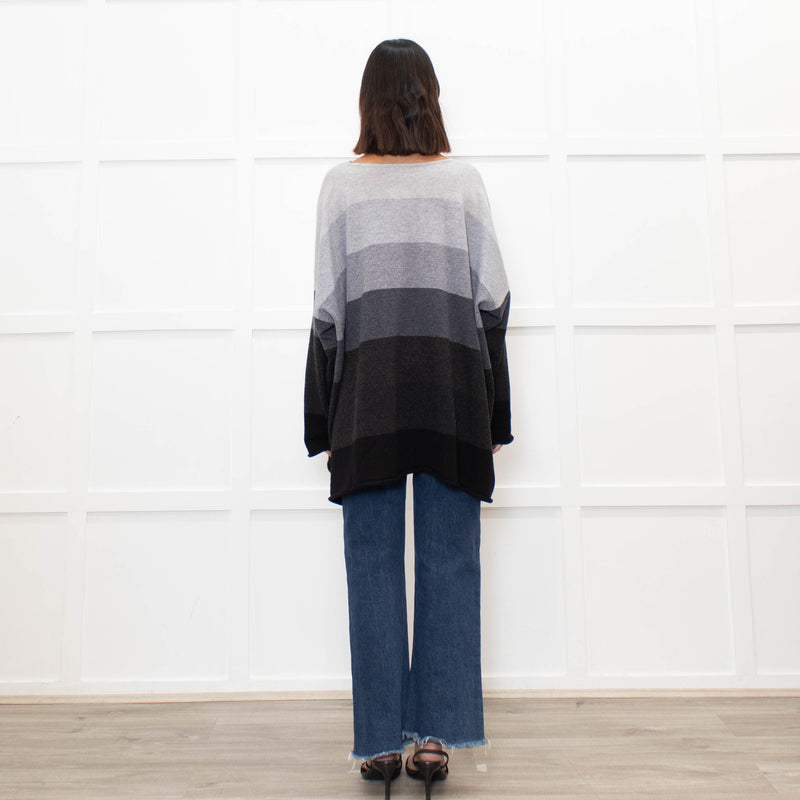 Eskandar Grey Striped Cashmere Jumper