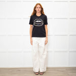 Markus Lupfer Black Faux Pearl Trim Lip Embellished T-Shirt