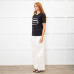 Markus Lupfer Black Faux Pearl Trim Lip Embellished T-Shirt
