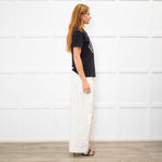 Markus Lupfer Black Faux Pearl Trim Lip Embellished T-Shirt