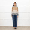 Loro Piana Brown And Grey Block Stripe Cashmere Jumper