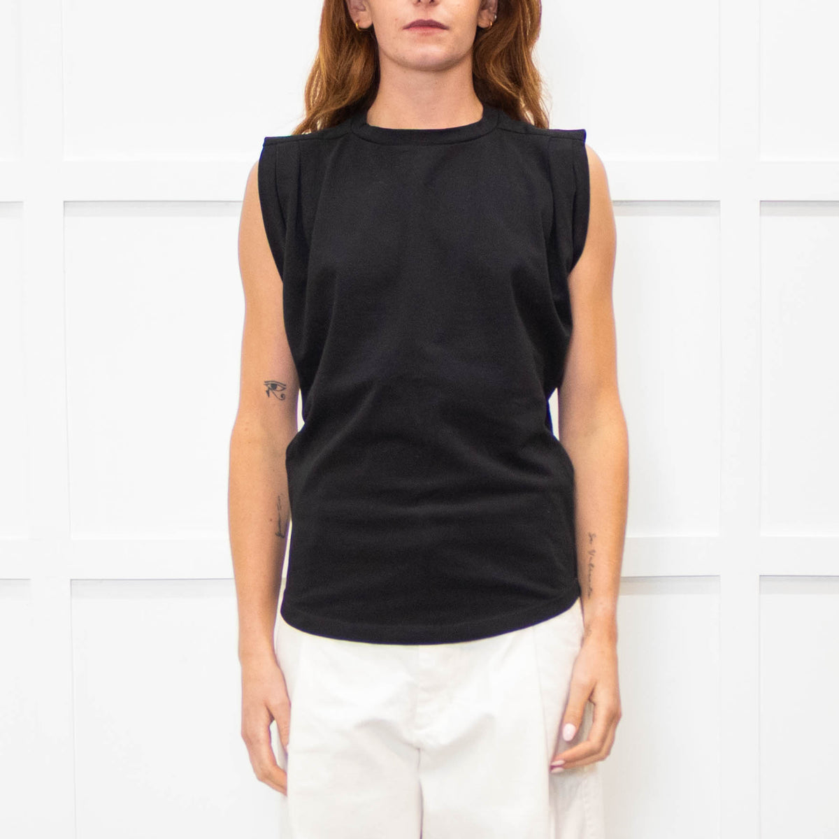 Isabel Marant Black Pleat Detail Sleeveless Top
