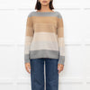 Loro Piana Brown And Grey Block Stripe Cashmere Jumper