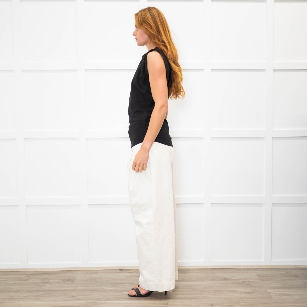 Isabel Marant Black Pleat Detail Sleeveless Top