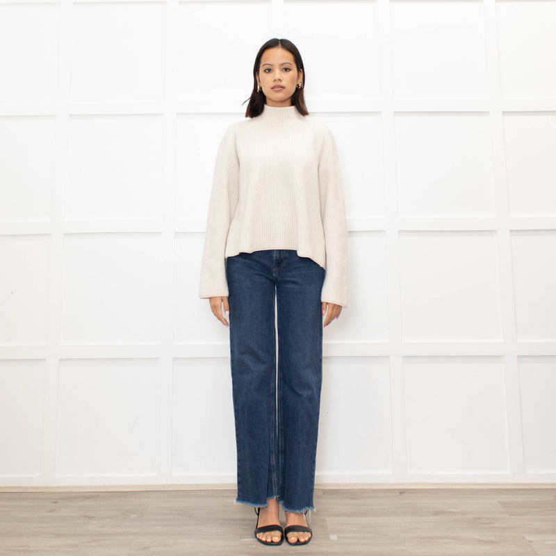 Me + Em Cream Chunky Rib Jumper with Wide Cuffs