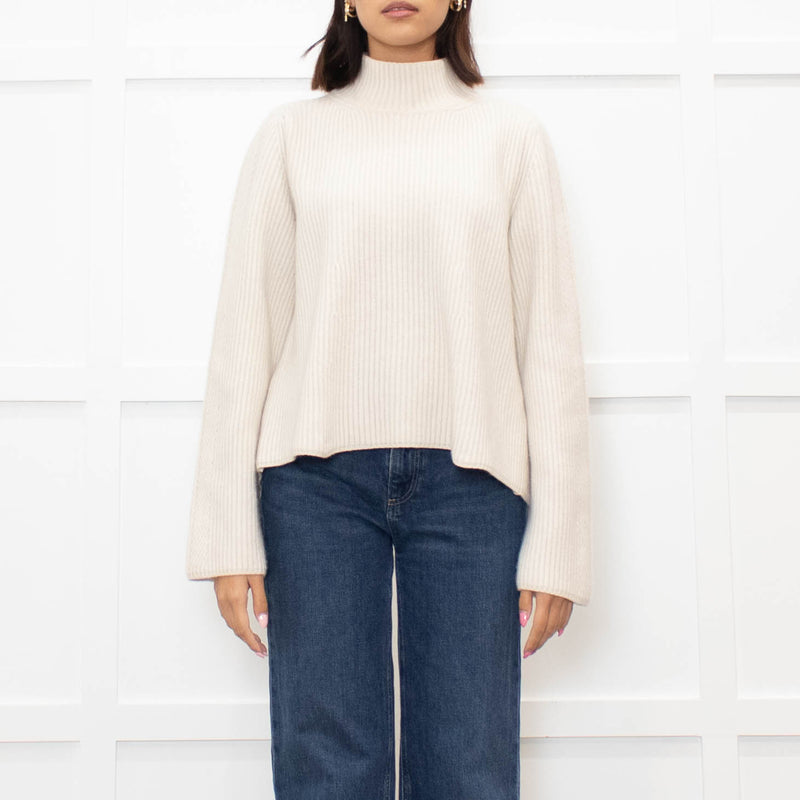 Me + Em Cream Chunky Rib Jumper with Wide Cuffs