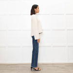 Me + Em Cream Chunky Rib Jumper with Wide Cuffs