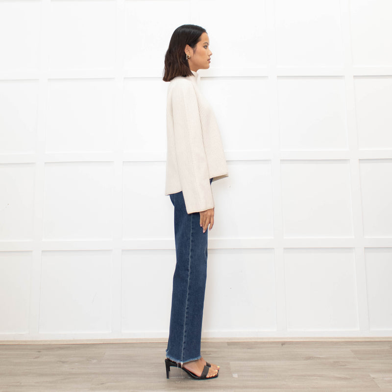 Me + Em Cream Chunky Rib Jumper with Wide Cuffs