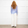 Me + Em Sky Blue Silk Cotton Blend Frill Cuff & Collar Blouse
