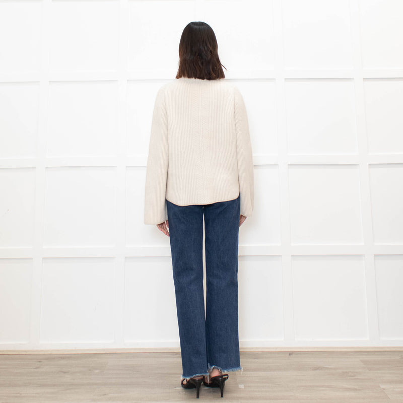 Me + Em Cream Chunky Rib Jumper with Wide Cuffs
