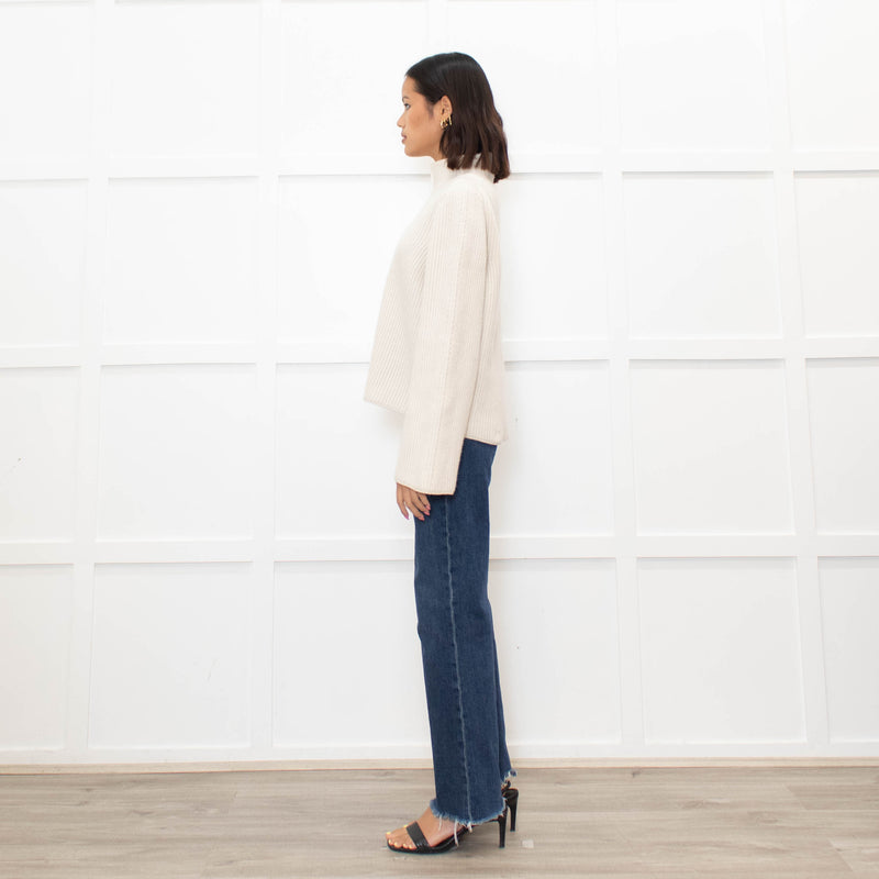 Me + Em Cream Chunky Rib Jumper with Wide Cuffs