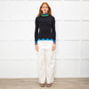 Peter Pilotto Black Multi Zig Zag Detail High Neck Top