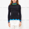 Peter Pilotto Black Multi Zig Zag Detail High Neck Top
