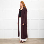 Raey Aubergine Brown Cashmere Fine Knit Long Cardigan