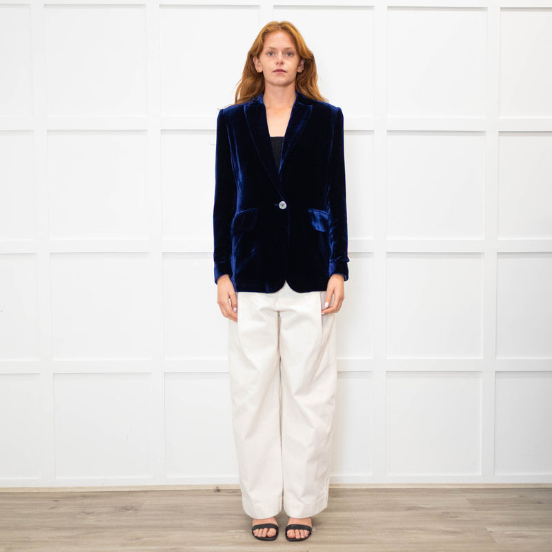 NRBY Blue Velvet Soft Blazer Jacket
