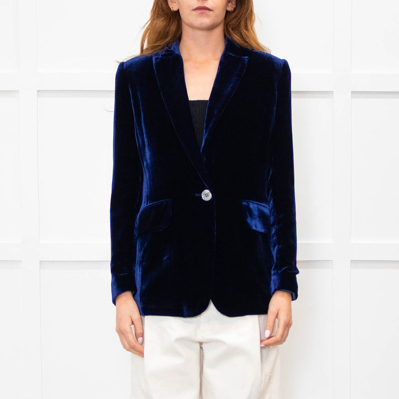 NRBY Blue Velvet Soft Blazer Jacket