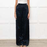Max Mara Leisure Dark Blue Satin Trousers
