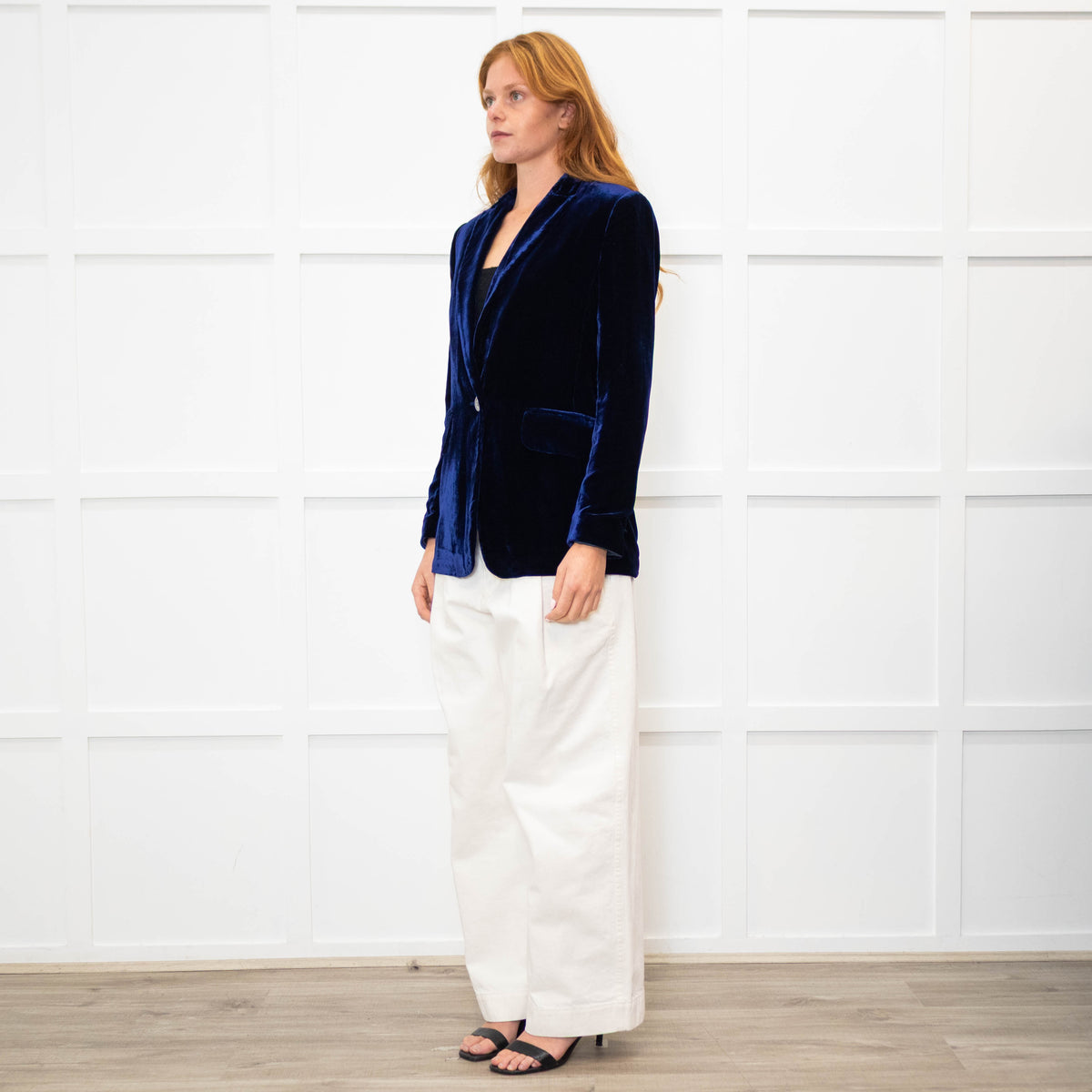NRBY Blue Velvet Soft Blazer Jacket