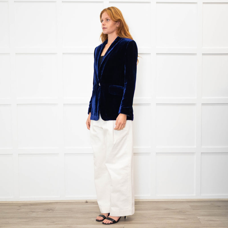 NRBY Blue Velvet Soft Blazer Jacket