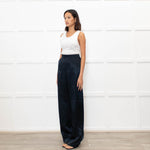 Max Mara Leisure Dark Blue Satin Trousers
